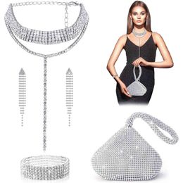 Evening Bags Woman Bag Diamond Rhinestone Clutch Crystal Day Lady Wallet Wedding Purse Party Banquet Silver Handbags Clutchestote 0211