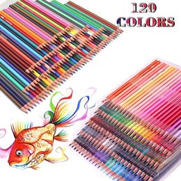 120 Oil Color Pencils Set Artist Painting Sketching Wood Color Pencil School Art Supplies 201102