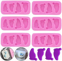 Baby Foot Prints Silicone Moulds Fondant Soap Mould Shower Cake Topper Decoration DIY Baking Mould for Sugarcraft Chocolate and Crafting 1222261