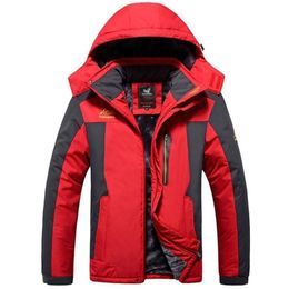 Winter Outdoors Jackets Plus Size 5XL 6XL 7XL 8XL 9XL Thicken Fleece Warm Coats Men Outwear Waterproof Windproof Hooded Jacket 201218