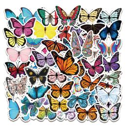 50pcs/Lot Wholesale Colourful Lovely Cute Butterfly Stickers For Kids Cute Toys Laptop Bottle Notebook Refrigerator Skateboard Car decal