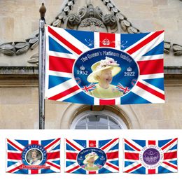 150cm X 90cm Platinum Jubilee Of Elizabeth II Flag Banner 70th Anniversary 2022 Union Jack Flag For Street Party Souvenir271S