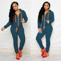 New Fall winter clothing Women tracksuits jogging suit black long sleeve outfits hood jacket+pants two piece set plus size S-2XL sweatsuits 4323