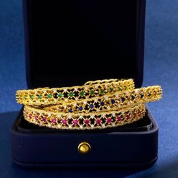 High Qualtiy Classic Bangles For Lover's 18K Gold Plated Diamond Cuff Bracelets Wedding Bracelet Jewelry Accessories With Pouches Pochette Bijoux Wholesale