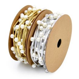 Leather rope inlaid beads decorative belt gift headdress material festival decoration nailed christmas RIBBON 3 Metres Y201020