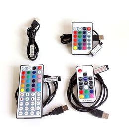 Mini 3 /24 / 44 Key IR RF USB RGB Remote Wireless LED Controller Dimmer Dynamic Mode Infrared For RGB 3528 5050 LED Strip Lights