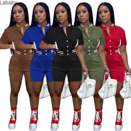 2022 Women Jacket Tracksuits Designer Short Sleeve Button Outfits Two Piece Pants Sport Sets Joggers Baseball Suit Sportswear