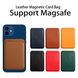 Carteira de telefone magnético Magsafe Capas de couro cartão de crédito dinheiro bolso cartão de identificação bolsa para iphone 13 12 mini pro max iphone13