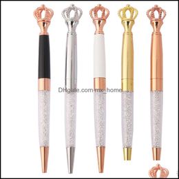 Ballpoint Pens Writing Supplies Office & School Business Industrial Diamond-Crown Pen Crystal Stationery Ballpen Drop Delivery 2021 V2Tcl