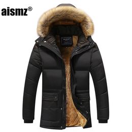 Aismz New Winter Men Down & Parkas Cotton-padded Jackets Men' s Casual Down Jackets Thicken Coats OverCoat Warm Clothing Big 5XL 201104