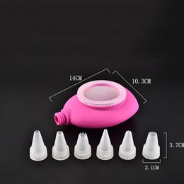 Silicone Macarons Decorating Teapot Squeezing Cream Squeezing Saucer Decorating Pot Applicator DIY Pastry Baking Tools 4 Colors EEF4360