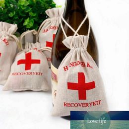 10PCS Hangover Recovery Kit Hen Party Favors Bag Cotton First Aid Rustic Linen
