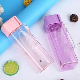 Plastic Square Water Bottle Customise LOGO Portable Large Capacity Drinking Bottles Factory Price seaway RRF13644