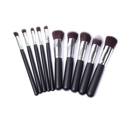 10st Makeup Brushes Professional Cosmetic Brush Kit Nylon Hair Wood Handle Eyeshadow Foundation Tools