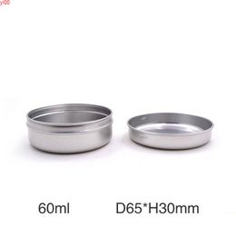 60ml High Grade Cream Jar Metal Aluminium Round Tin Cans Box Pots Portable Screw Thread Lid Fashion Makeup Tool 50pcs/lotqualtity
