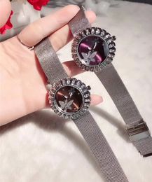 Fashion Brand Watches Women girl Crystal Flower style Metal steel band quartz wrist watch CHA25