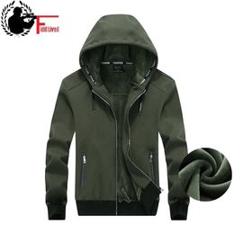 Fleece Hooded Thick Men's Winter Jacket Outwear Warm Velvet Coat Male Overcoat Big Large Size Clothing Plus 5XL 6XL 7XL 8XL 201118