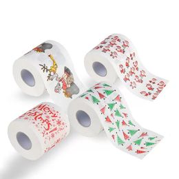 Merry Christmas Toilet Paper Creative Printing Pattern Series Roll Of Papers Fashion Funny Novelty Gift Eco Friendly Portable