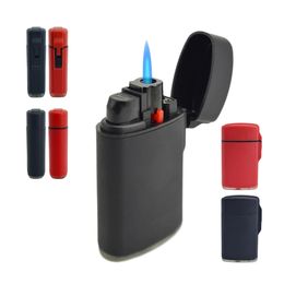 Wholesale Cheap Compact Jet Lighter Torch Blue Flame Windproof Refillable Butane Gas Lighter Mini Cigar Lighter Dropship Gadgets for Men