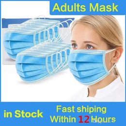 Disposable Face Mask 3 Layer Ear-loop Mouth Masks Cover 3-Ply Non-woven Disposable Mask Soft Breathable Outdoor Masks