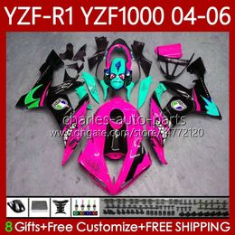 OEM Body Kit For YAMAHA YZF-R1 YZF1000 Shark Rose YZF R 1 1000CC 2004 2005 2006 Bodywork 89No.161 YZF R1 1000 CC YZFR1 04 05 06 YZF-1000 2004-2006 Motorcycle Fairings