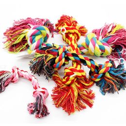 Pets dogs pet supplies Pet Dog Puppy Cotton Chew Knot Toy Durable Braided Bone Rope 15CM Funny Tool (Random Color ) LX4519