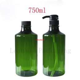 Green Plastic Lotion Cream Pump Shampoo Bottles,Refillable Cosmetics Packaging Container,750ML Personal Care Shower Gel Bottlesshipping