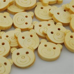 200pcs Wood buttons Cute cartoon Bear Baby Show Applique DIY Craft sewing WB139