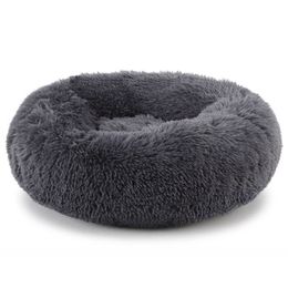 Calming Fluffy Round Lounger Cushion For Small Medium Large Dogs & Cat Winter Dog Kennel Puppy Mat Pet Bed 201223