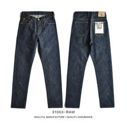 SauceZhan 310XX-RAW Slim Fit Jean Selvedge Mens Brand Raw Men Jeans Unsanforized Denim 201111