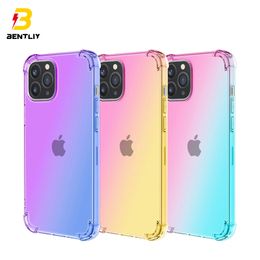 Gradient color TPU Cell phone Case For iphone 11 Shockproof Airbag Bumper Cover For 12 12mini 12pro max 13pro