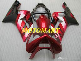 -Kit de lajes de molde de injeção para Kawasaki Ninja ZX 6R 600CC 03 04 ZX6R 636 2003 2004 Abs vermelhos feiras pretas definir ZX46