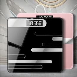 Bathroom Body Floor Scales Bath Scale Glass Smart Electronic Scales LCD Display Body Weighing Digital Body Weight Scale Y200106