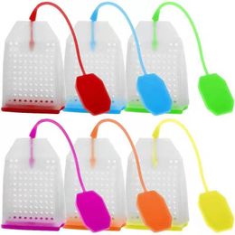 Food-grade Silicone Mesh Tea Infuser tools Reusable Strainer Bag Style Loose TeaLeaf Spice Filter Diffuser Coffee Strainers WLL427