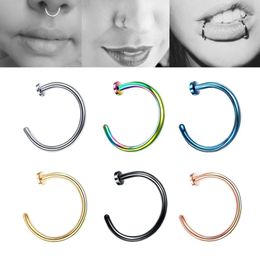 Fake Piercing Medical Titanium Nose Ring 8mm Women Open Hoop Rings Type Stud Body Jewelry Accessories