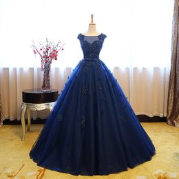 2021 New Sexy Backless Crystal Royal Blue Ball Gown Quinceanera Dresses Appliques Sweet 16 Dress Debutante Prom Party Dress Custom Made 009