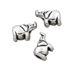 Alloy Elephant Big Hole Beads Spacers Love Family Animal Antique Silver Alloy Metal Bead Jewellery DIY L1347 115pcs/lot