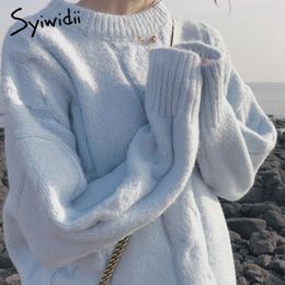 syiwidii mohair oversize sweater women ribbed knitted pullovers loose solid warm sweet winter clothes women beige pink blue 2020 LJ201113