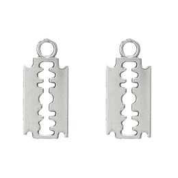 100pcs Alloy Silver Color Razor Blade Charms pendant Bracelet Choker Necklace Pendant Charms For Jewelry Making Handmade Craft 24*11mm