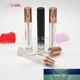 5.5ML Black Plastic Empty Cosmetic Lip Gloss Tube, Gold High Quality Portable Professional Lip Oil Bottle, Liquid Lipstick Tube
