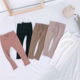 Children Ribbed Cotton Pants Skinny Boy Girl's Kids Spring Summer Pants for 1- Girl Leggings Children Toddler Leggings LJ201019