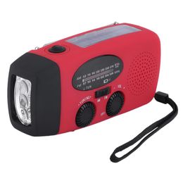 AM/FM/WB Solar Radio Emergency Solar Hand Crank Powerful 3 LED Flashlight Electric Torch Dynamo Bright Lighting Lamp Free