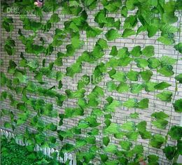 2.4M long Decorative Grape vines large leafs Winding vine Green Ivy Rattan for Home Decor Bar Restaurant Decorations supply