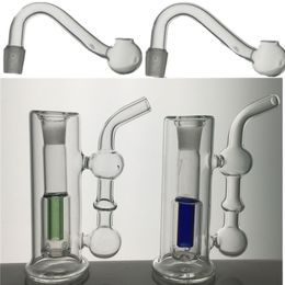 Mini colorful Glass Oil Burner Bong Water Pipes with Recycler Mini Dab Rig Hand Bongs Thick Pyrex Clear Heady Glass with 10mm oil bowls