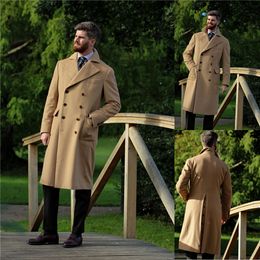 Winter Formal Business Long Coat Suits Men Tuxedos Warm Mens Prom Dinner Blazer Suit Only One Jacket