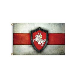 Belarus Original Pagonya Flag - White Knight Horse Flag Banner 3'X5' Foot 100D Polyester With Brass Grommets