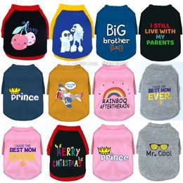 Cute Cartoon Puppy Shirt Sublimation Dog Apparel Cotton Dog Clothes Short Sleeve Sweatshirt for Medium Small Dogs Cat Boys Girls Clothing 17 Color Wholesale