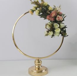 Round Ring Arch Wedding Party Decoration Table Centrepieces Metal Artificial Shelf Road Lead Floral Stand Backdrop