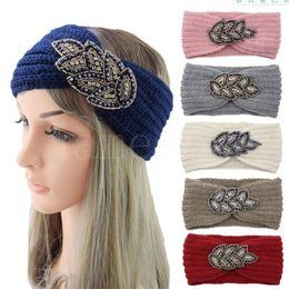 Winter keep warm knitting headband Womens Woollen yarn hairband outdoors sports Headwear Hand woven Yoga Head Band Party Favour DB291