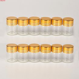 5ml Glass Bottles Aluminium Cap Golden lid Empty Transparent Clear Liquid Gift Container Wishing Jars 50pcshigh qualtity